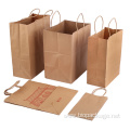 Disposable recycled gift paper bags with twist handle